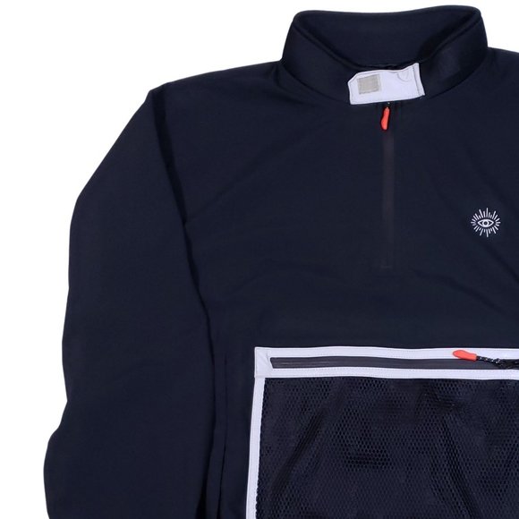 ICNY Sport Reflective Performance Windbreaker All Terrain Navy Orange Mens Large - Picture 3 of 8